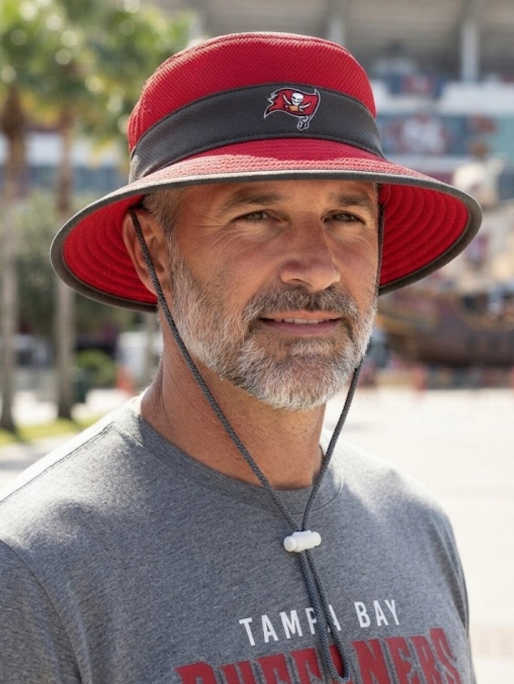 New Era Tampa Bay Buccaneers NFL Pro Bowl Sideline Bucket Hat Boonie Grey Red